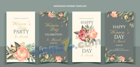 水彩国际妇女节花卉海报